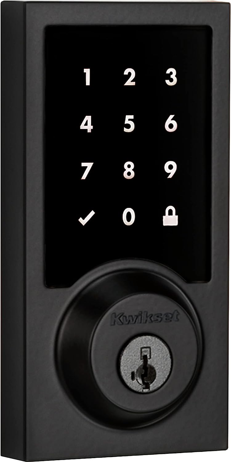 Weiser Zwave Plus Contemporary Touch Screen Deadbolt Lock, Iron Black