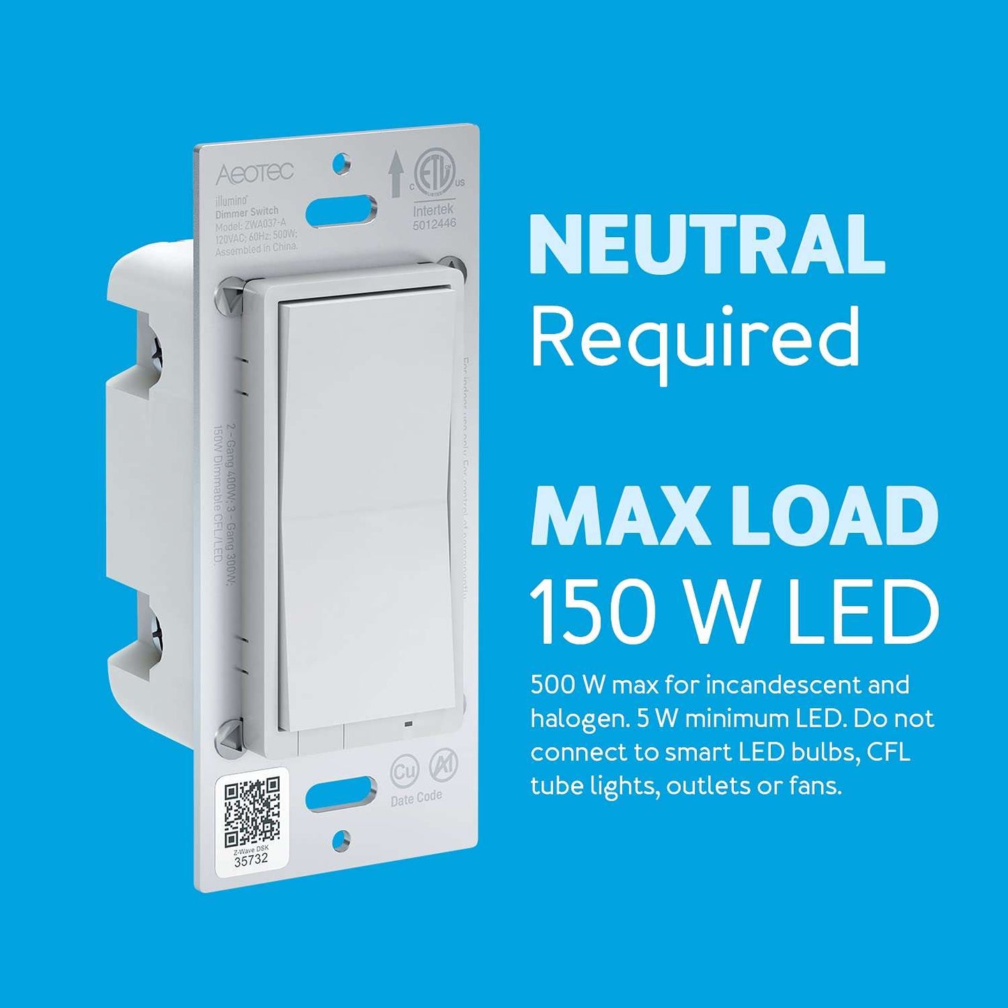 Aeotec Illumino ZWave 700 Wall Dimmer