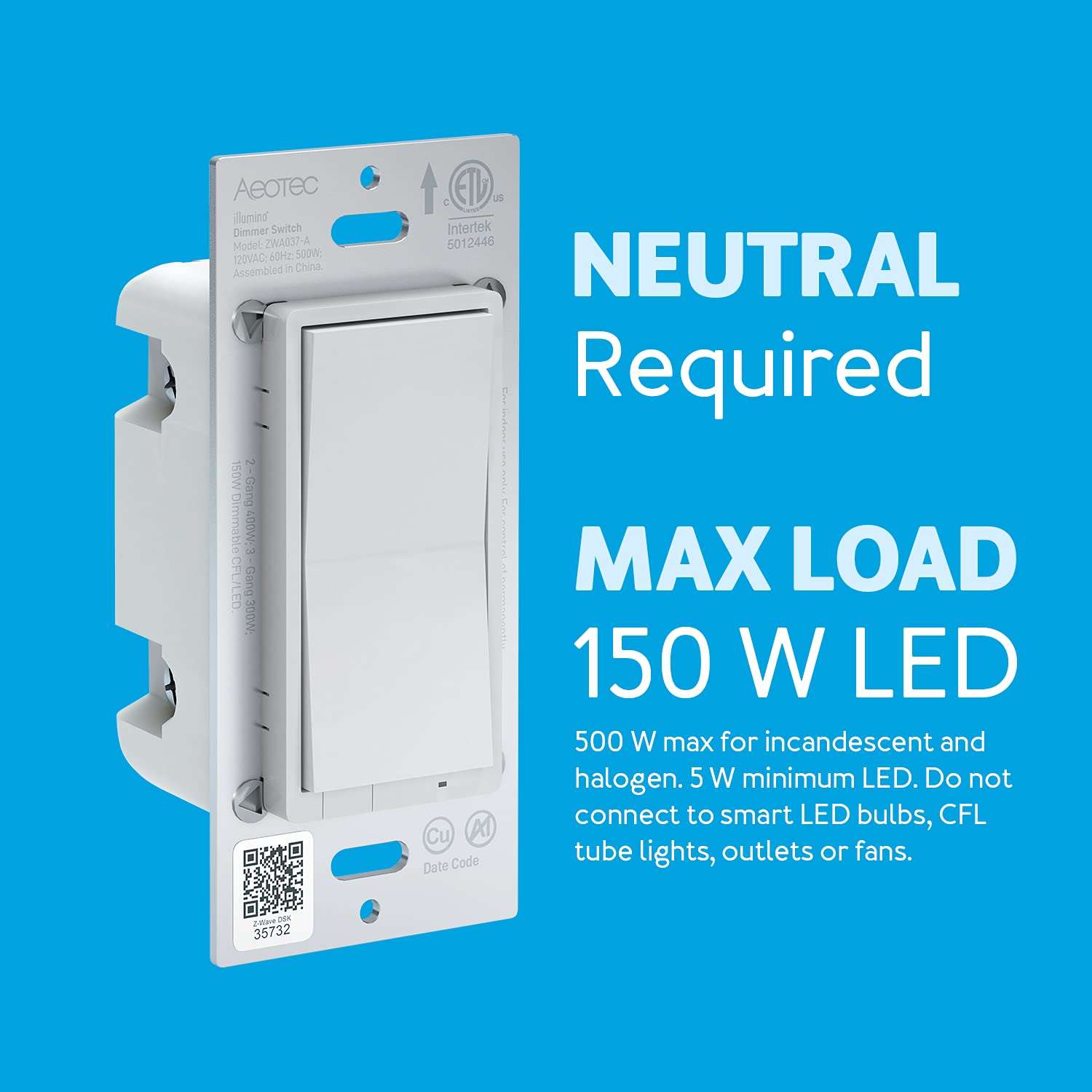 Aeotec Illumino ZWave 700 Wall Dimmer