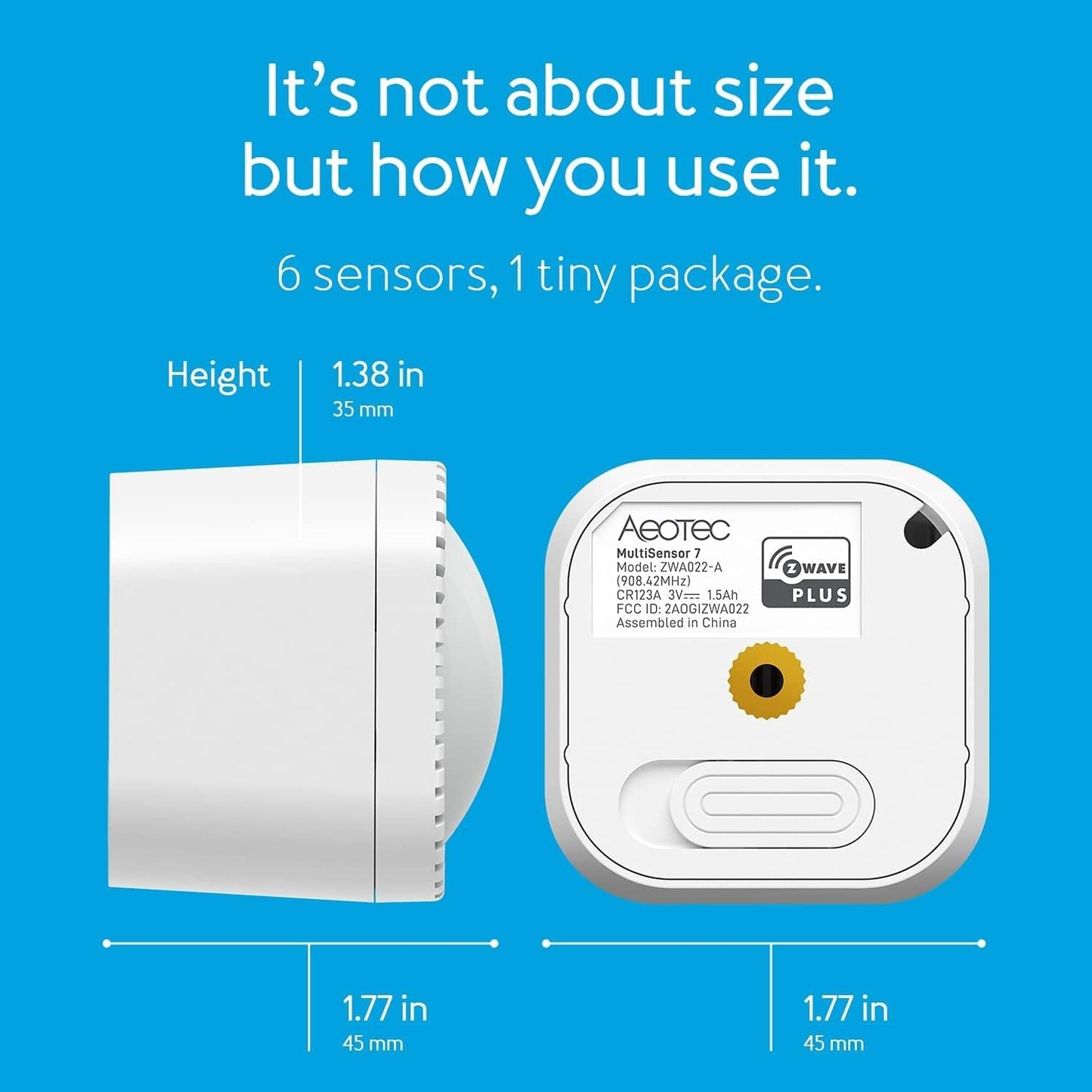 Aeotec Zwave Multisensor 7 Motion, Temperature, Light, Humidity - evergreenly