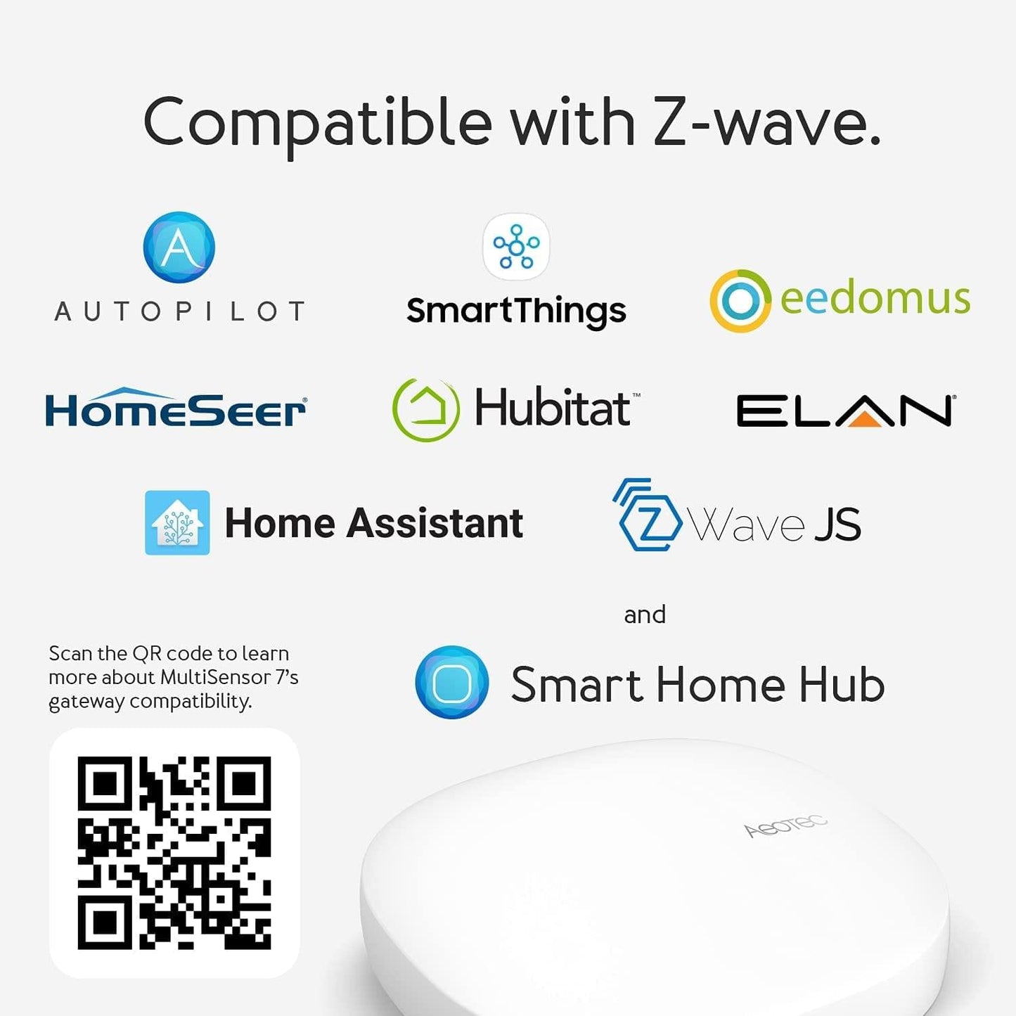 Aeotec Zwave Multisensor 7 Motion, Temperature, Light, Humidity - evergreenly
