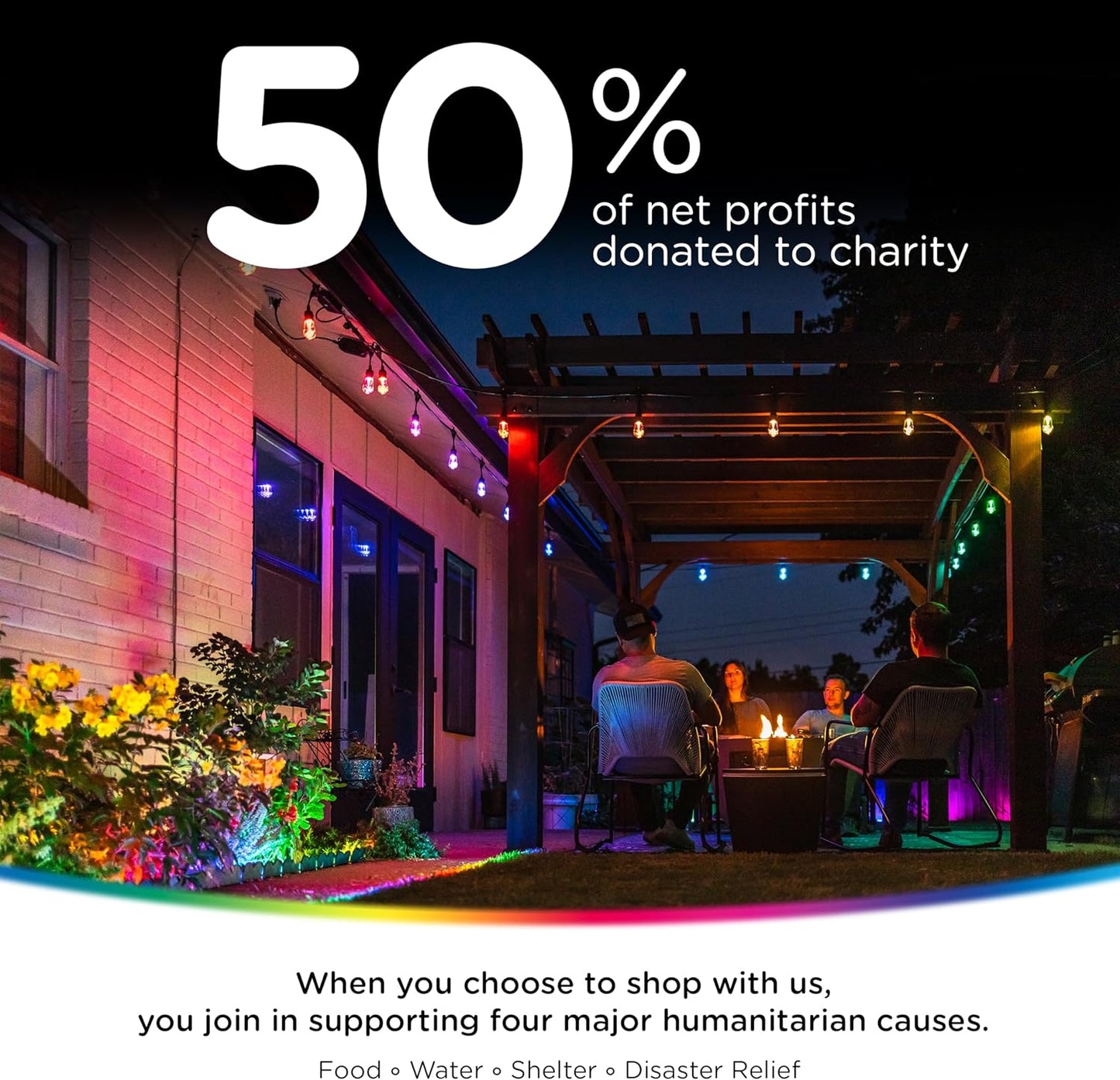 Enbrighten WiFi Season Colour Changing Classic LED Patio Cafe String Lights 24ft