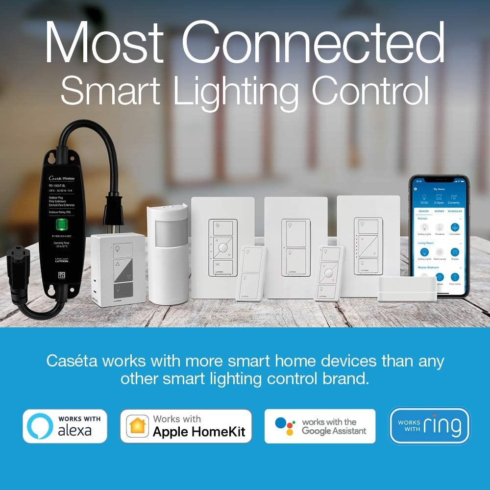Lutron Caseta Diva Smart Dimmer Starter kit, with Smart Hub and Pico Remote