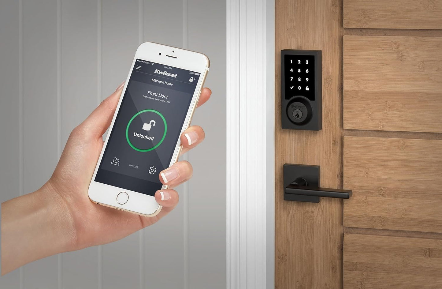 Weiser Zwave Plus Contemporary Touch Screen Deadbolt Lock, Iron Black