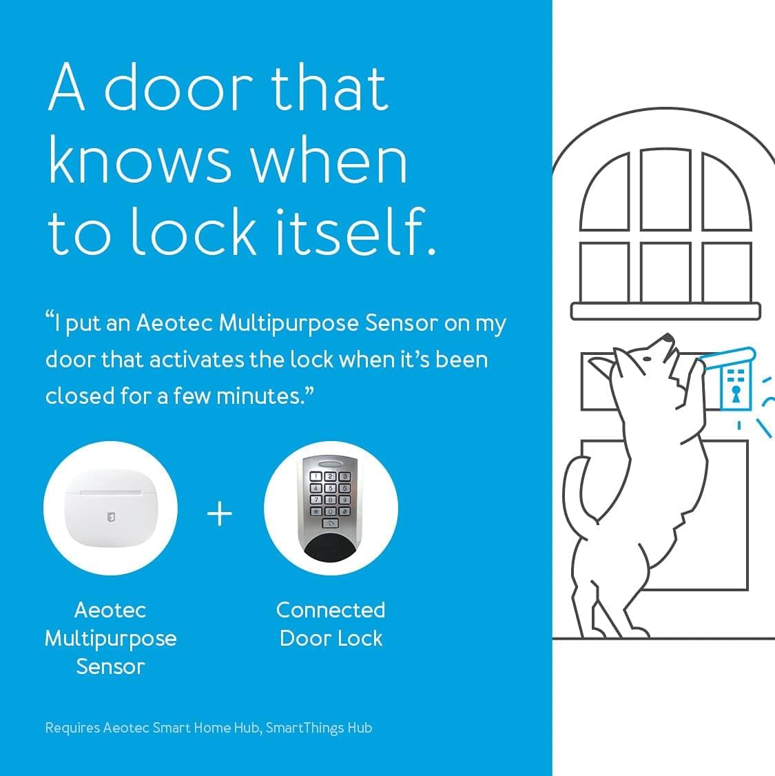 Aeotec SmartThings Open Close Multipurpose Sensor, Door Window Sensor - evergreenly