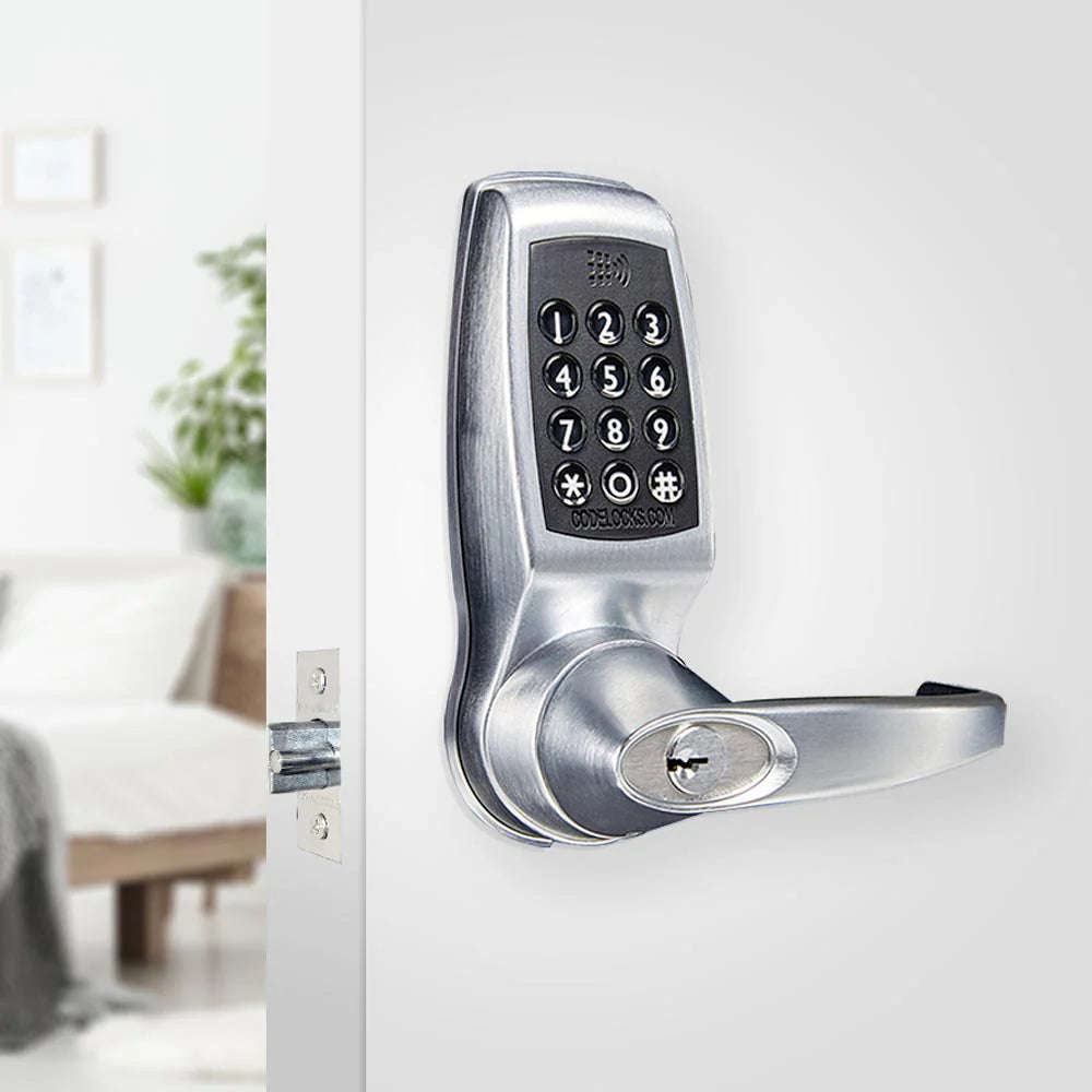 Codelocks CL4510 Smart Lock with Netcode, Mifare Reader, Brushed Steel 2 3/8"