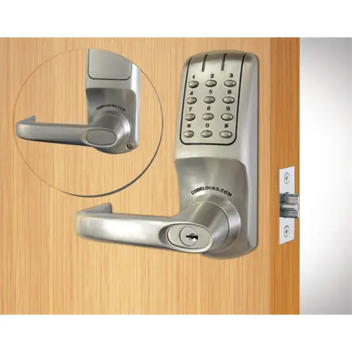 Codelocks Electronic Tubular Latchbolt 2 Keypads Code In Out Brushed Steel 2 3/8