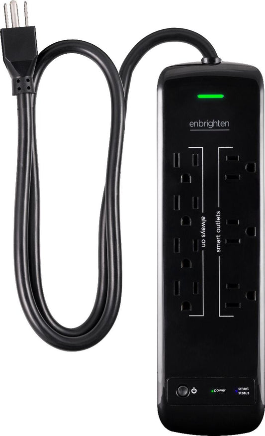 Enbrighten Elite WiFi Smart Surge Protector Power Bar with 7 Outlets - evergreenly