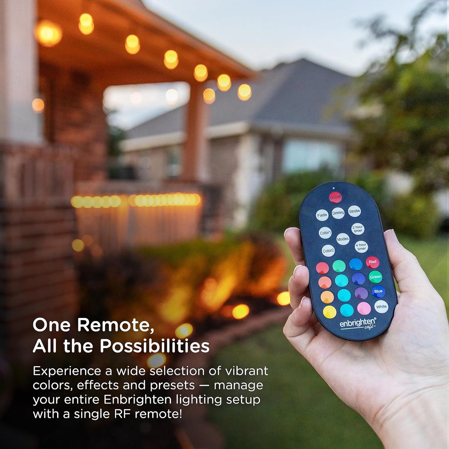 Enbrighten WiFi Season Colour Changing Classic LED Patio Cafe String Lights 24ft