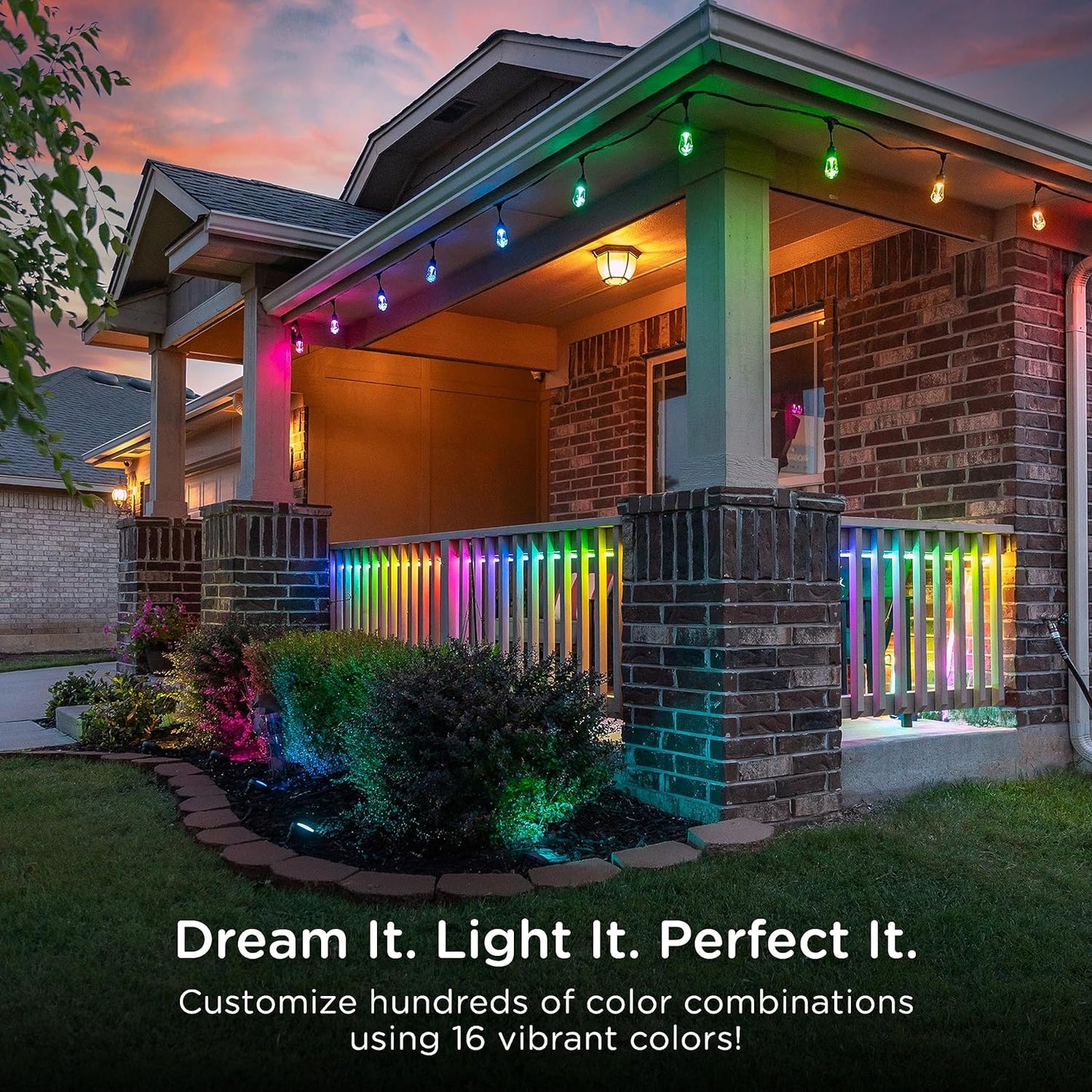 Enbrighten WiFi Season Colour Changing Classic LED Patio Cafe String Lights 24ft