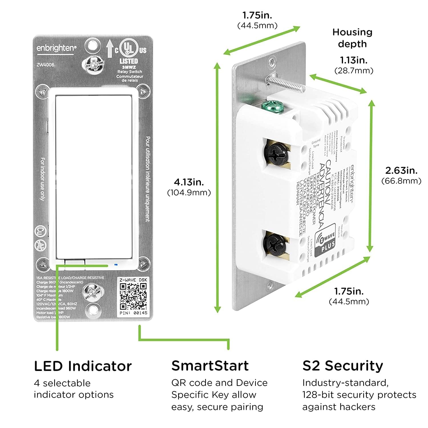 GE Enbrighten Zwave Plus Smart Dimmer With QuickFit and SimpleWire - evergreenly