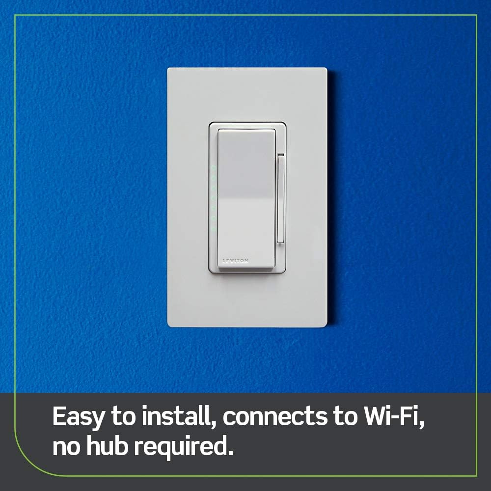 Leviton Decora D26HD-1BW 2nd Gen WiFi Dimmer Works with Google,Alexa,HomeKit,Matter
