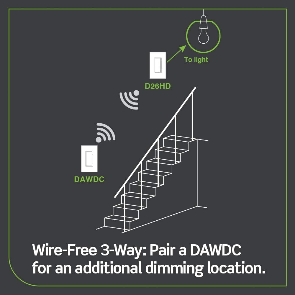 Leviton Decora D26HD-1BW 2nd Gen WiFi Dimmer Works with Google,Alexa,HomeKit,Matter