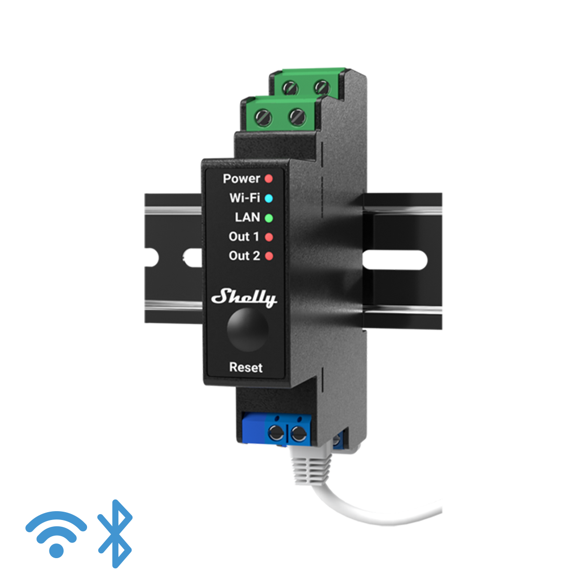 Shelly Pro CL5510 2PM WiFi / Ethernet DIN Rail Mount Smart Relay,2 Ch,Power Metering