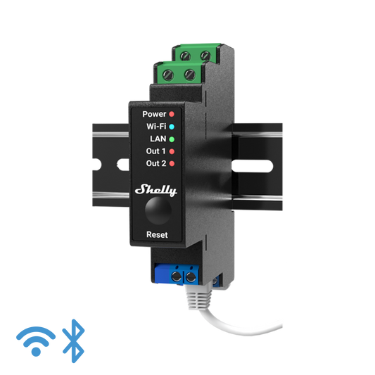 Shelly Pro CL5510 2PM WiFi / Ethernet DIN Rail Mount Smart Relay,2 Ch,Power Metering