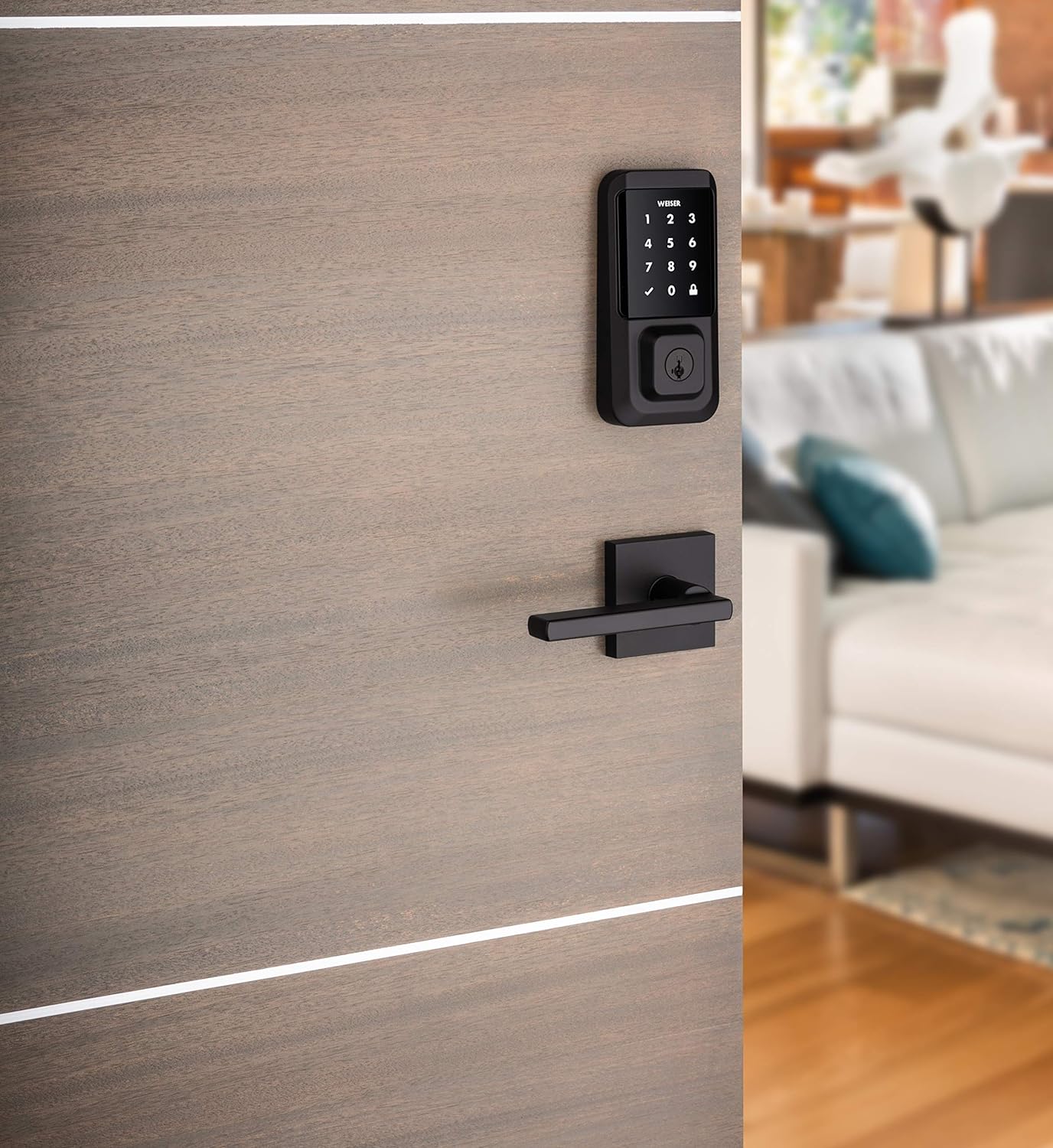 Weiser 9GED25000-004 Halo Touchscreen WiFi Smart Lock, Iron Black